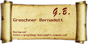 Greschner Bernadett névjegykártya